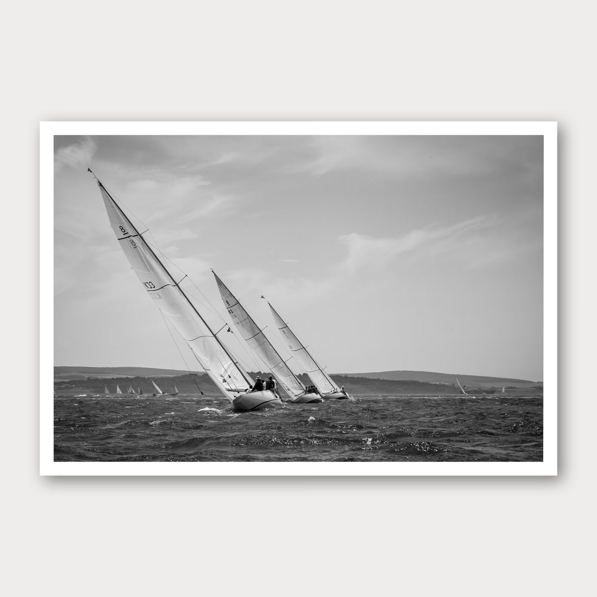 A photographic print of Close Hauled, framed with a white border and shown against a light gray background.
