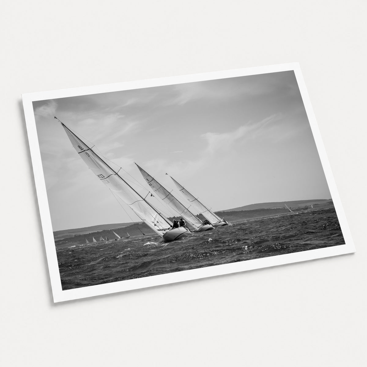 A photographic art print of Close Hauled, displayed at an angle on a light gray background.