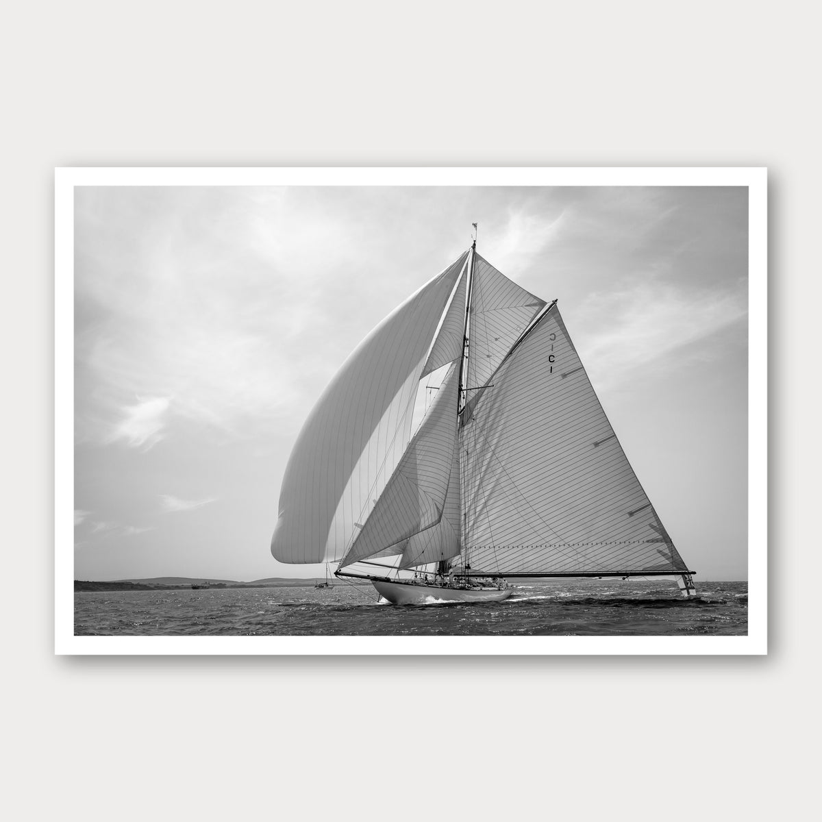 A photographic print of Mariquita of Cowes, framed with a white border and shown against a light gray background.