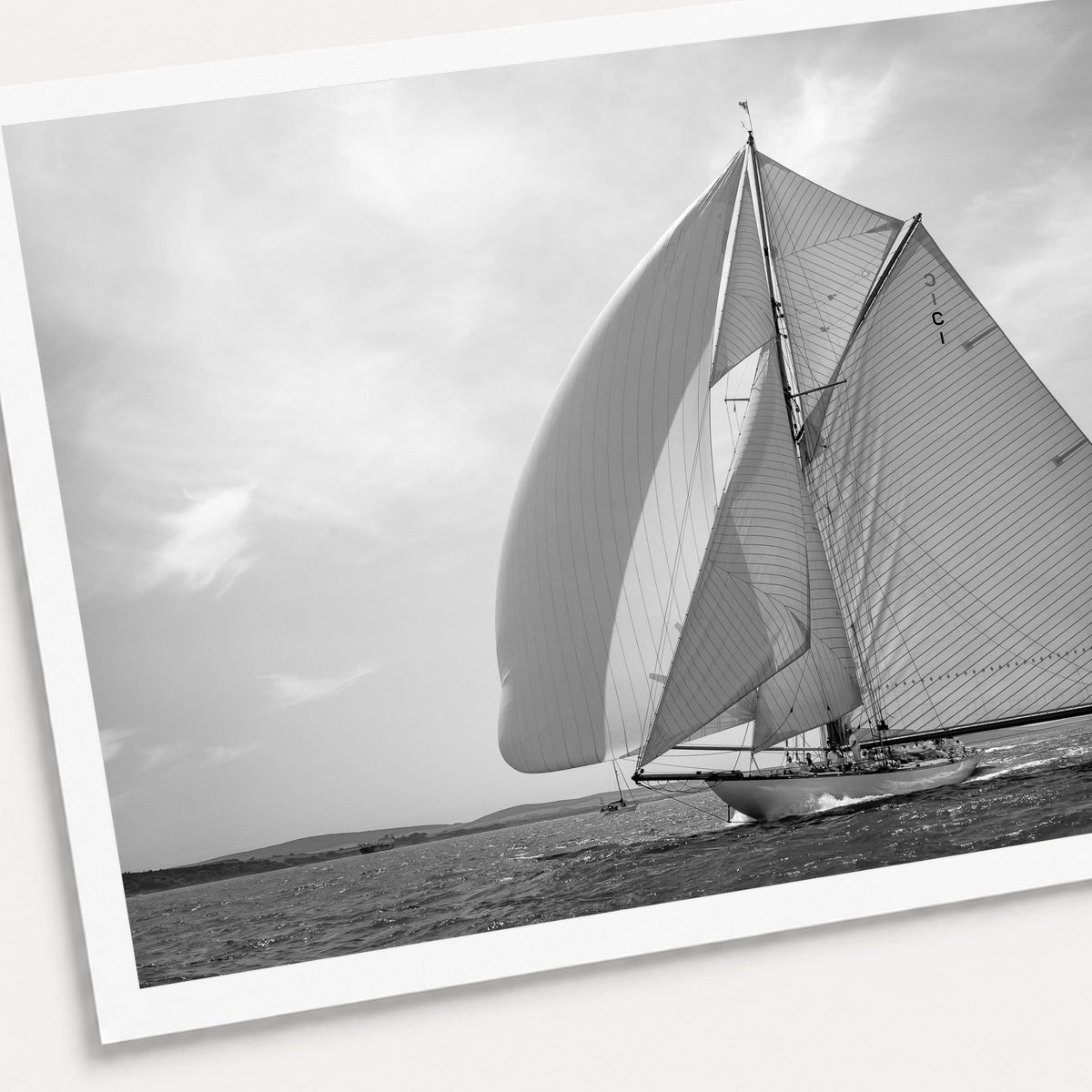 A photographic print of Mariquita of Cowes, shown with a white border and angled presentation on a light background.