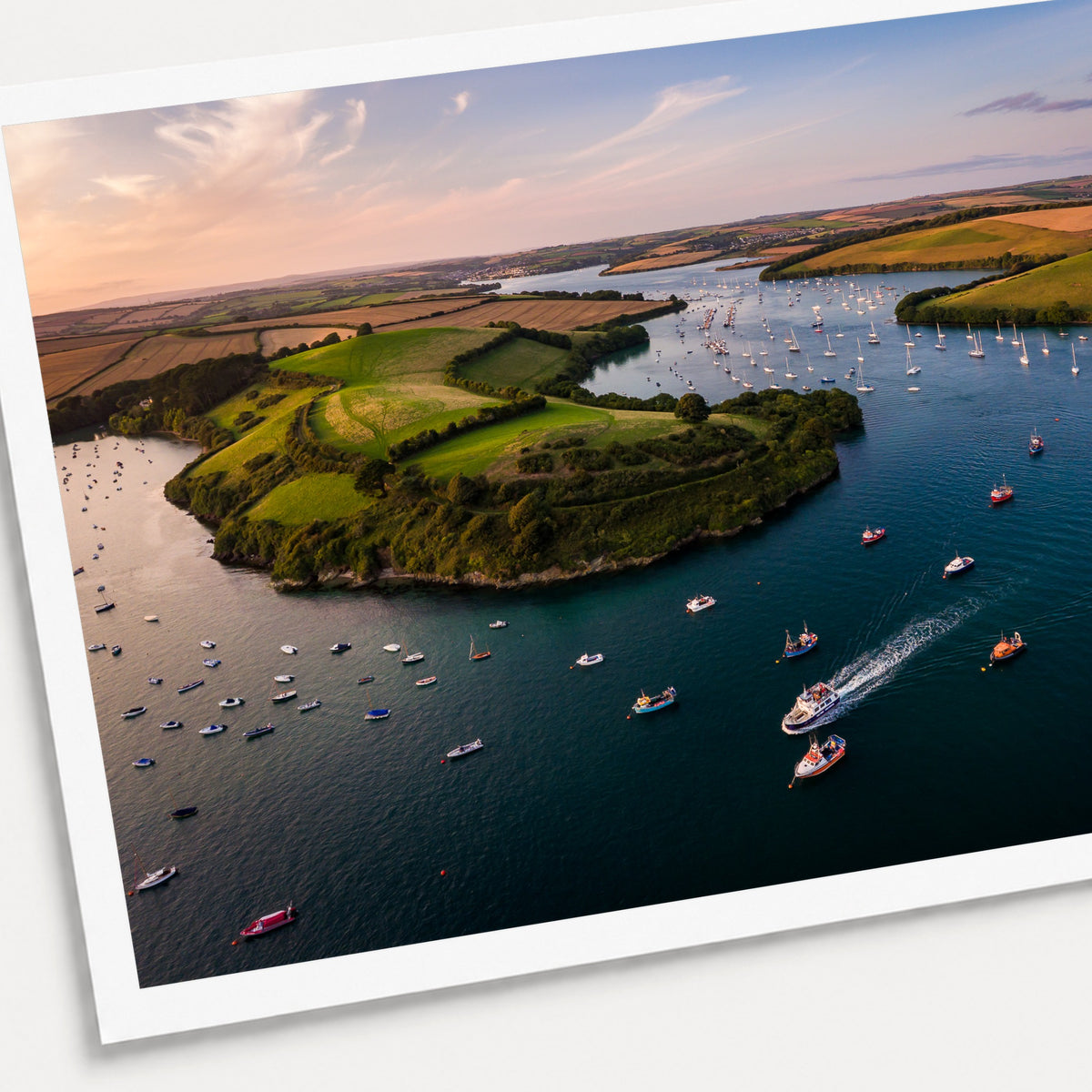 A photographic print of Snapes Point, shown with a white border and angled presentation on a light background.