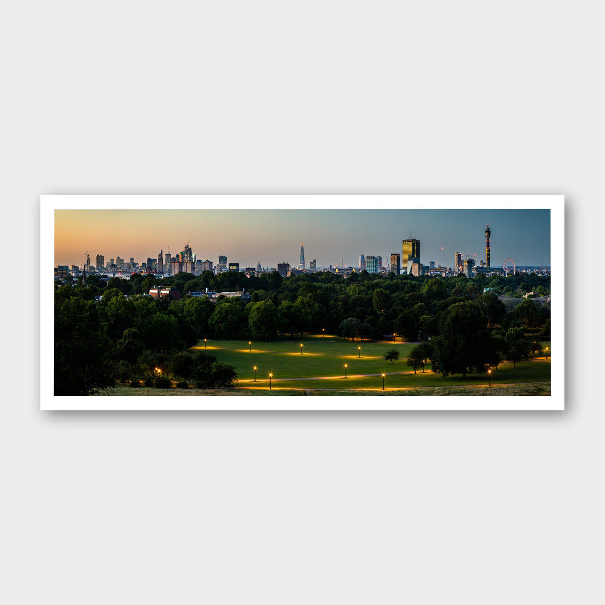 A photographic print of Square Mile, framed with a white border and shown against a light gray background.