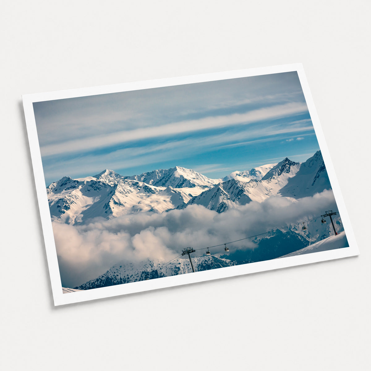 A photographic art print of The Ascent, displayed at an angle on a light gray background.