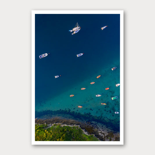 A photographic print of The Divide, framed with a white border and shown against a light gray background.
