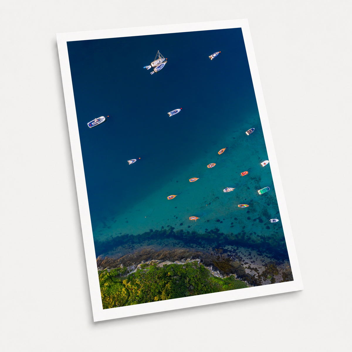 A photographic art print of The Divide, displayed at an angle on a light gray background.